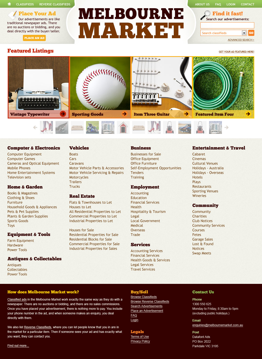 main page for Melbourne Market